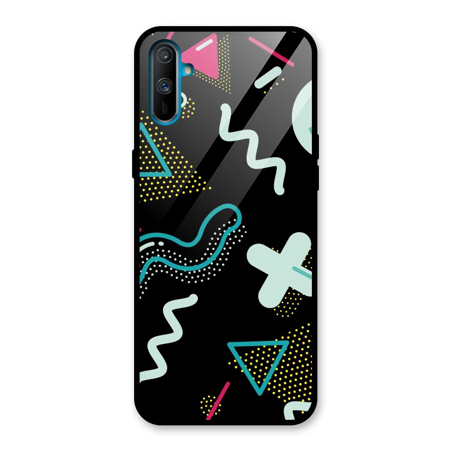 Shapes Pattern Glass Back Case for Realme C3