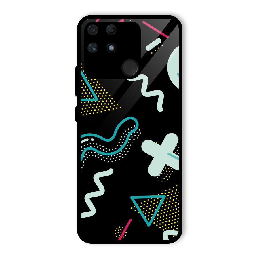 Shapes Pattern Glass Back Case for Realme Narzo 50A