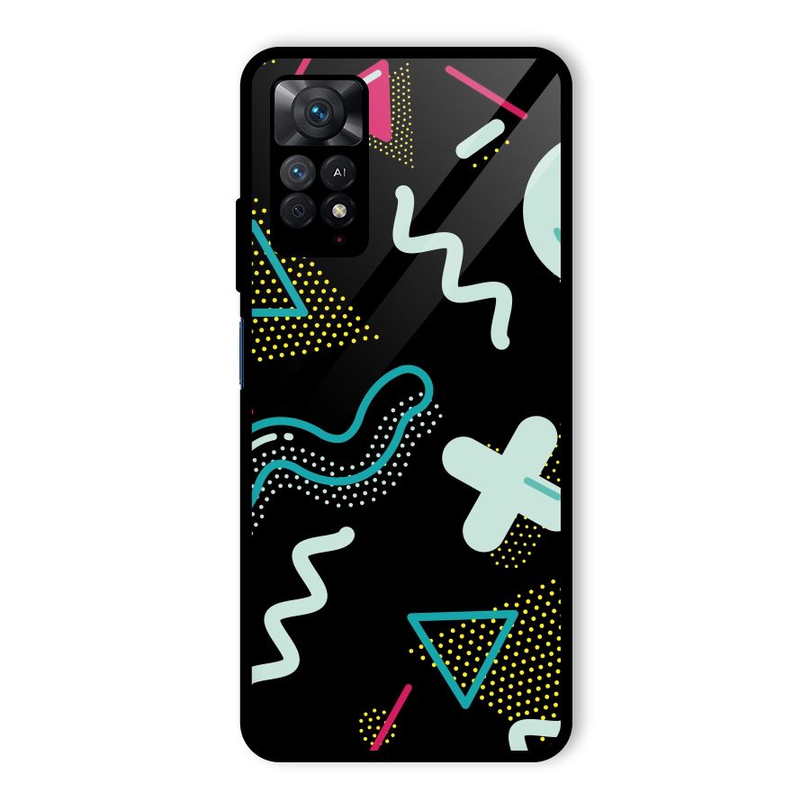 Shapes Pattern Glass Back Case for Redmi Note 11 Pro