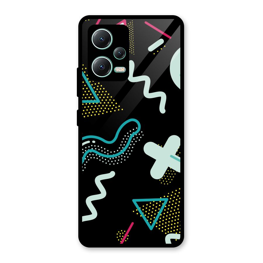 Shapes Pattern Glass Back Case for Redmi Note 12 5G