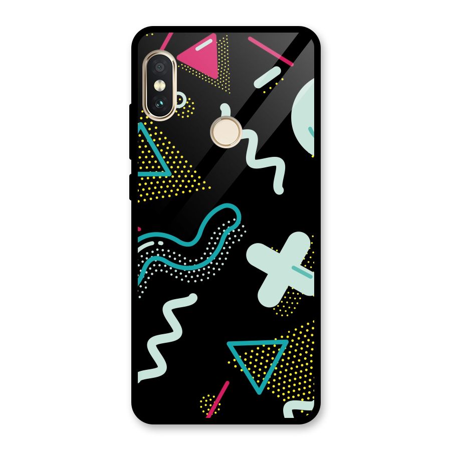 Shapes Pattern Glass Back Case for Redmi Note 5 Pro