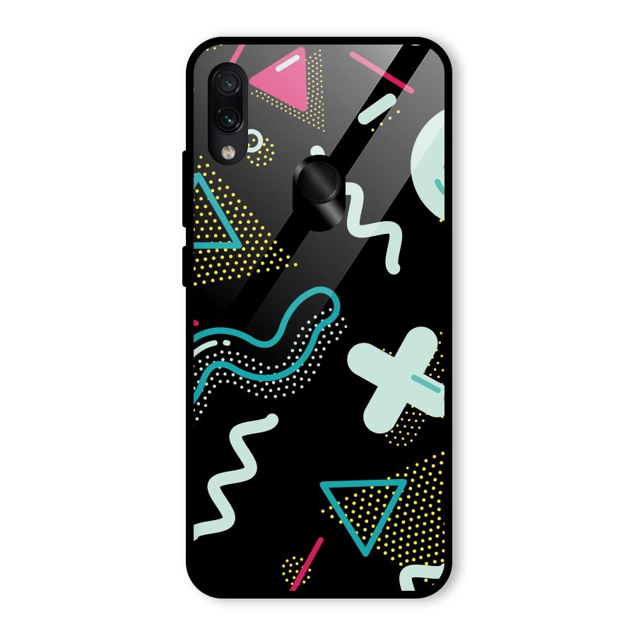 Shapes Pattern Glass Back Case for Redmi Note 7 Pro