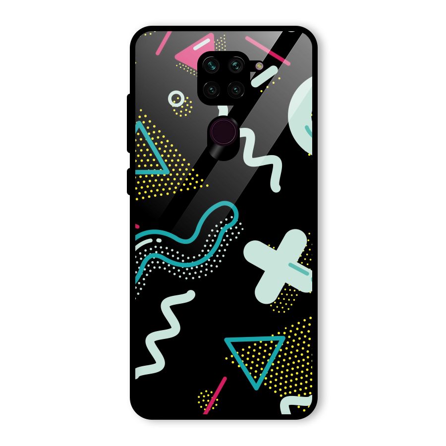 Shapes Pattern Glass Back Case for Redmi Note 9