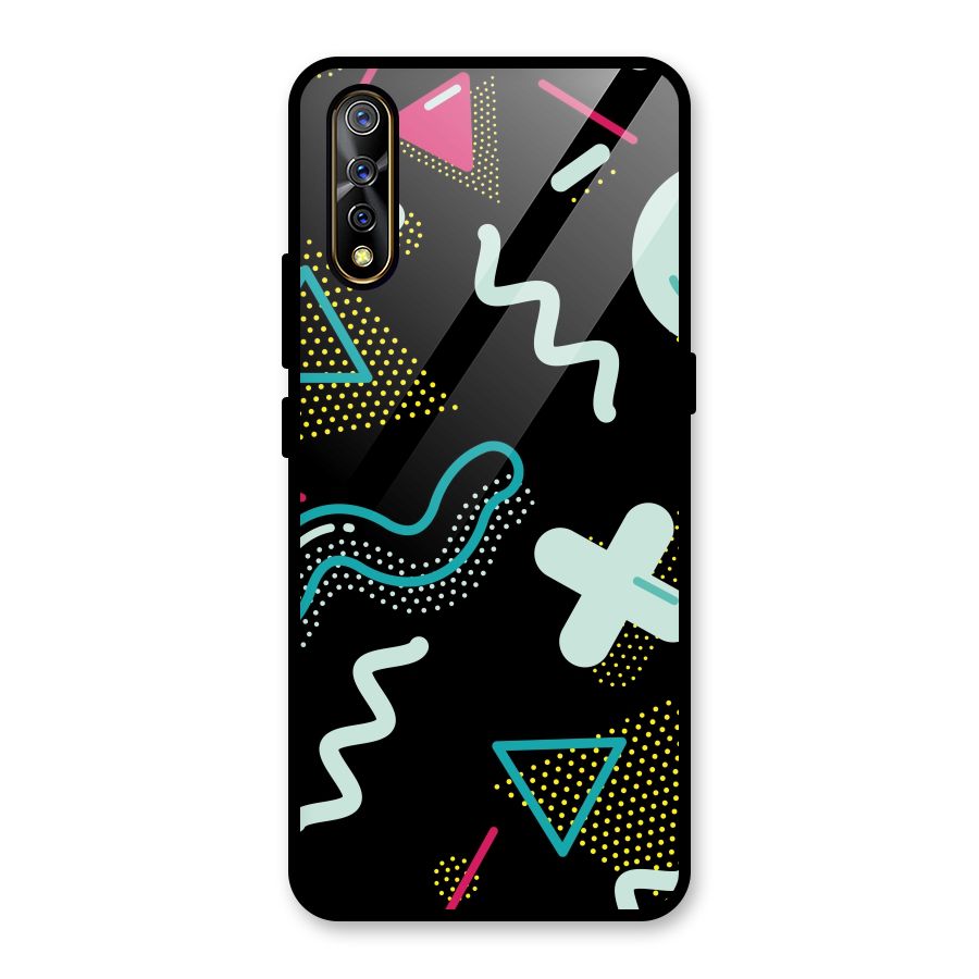Shapes Pattern Glass Back Case for Vivo S1