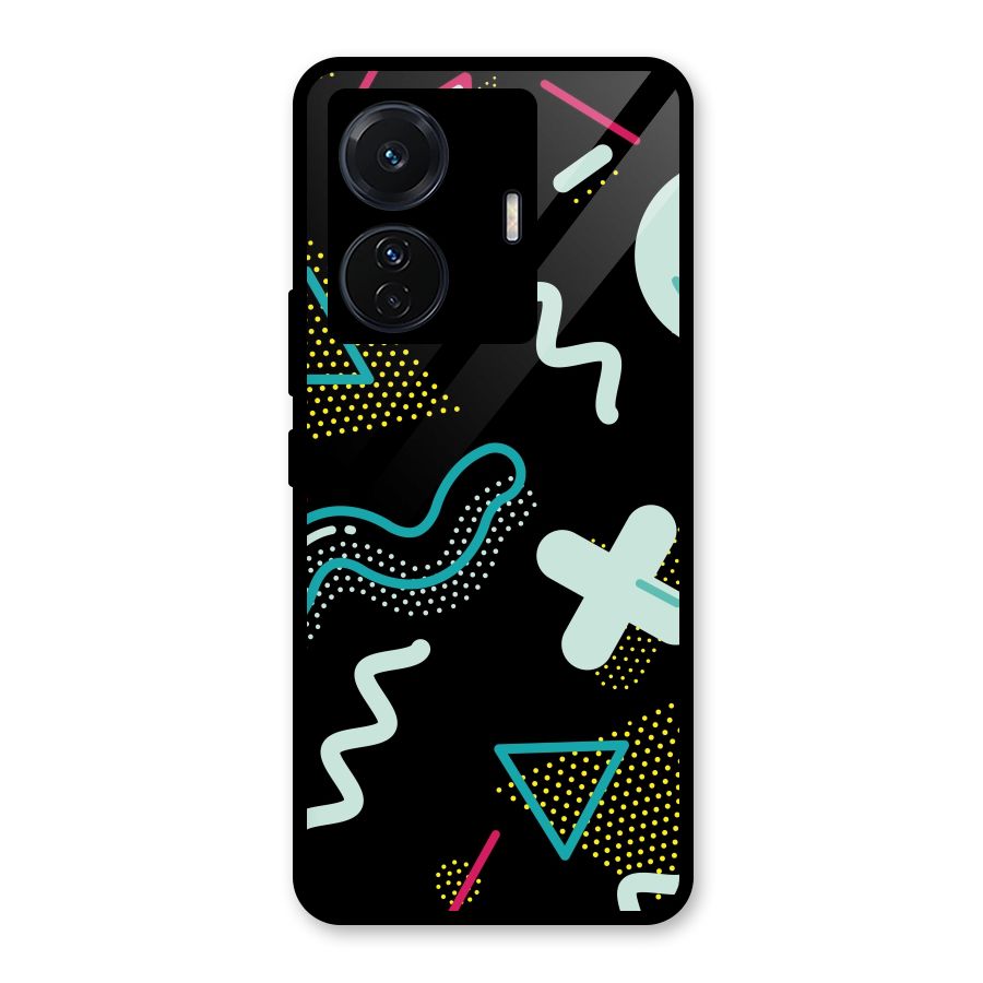 Shapes Pattern Glass Back Case for Vivo T1 Pro
