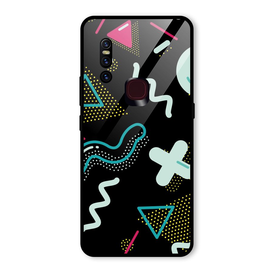 Shapes Pattern Glass Back Case for Vivo V15