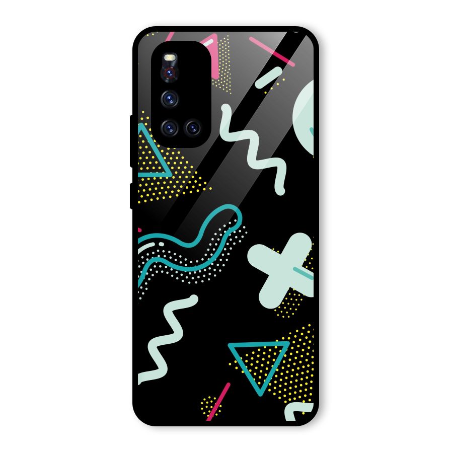 Shapes Pattern Glass Back Case for Vivo V19