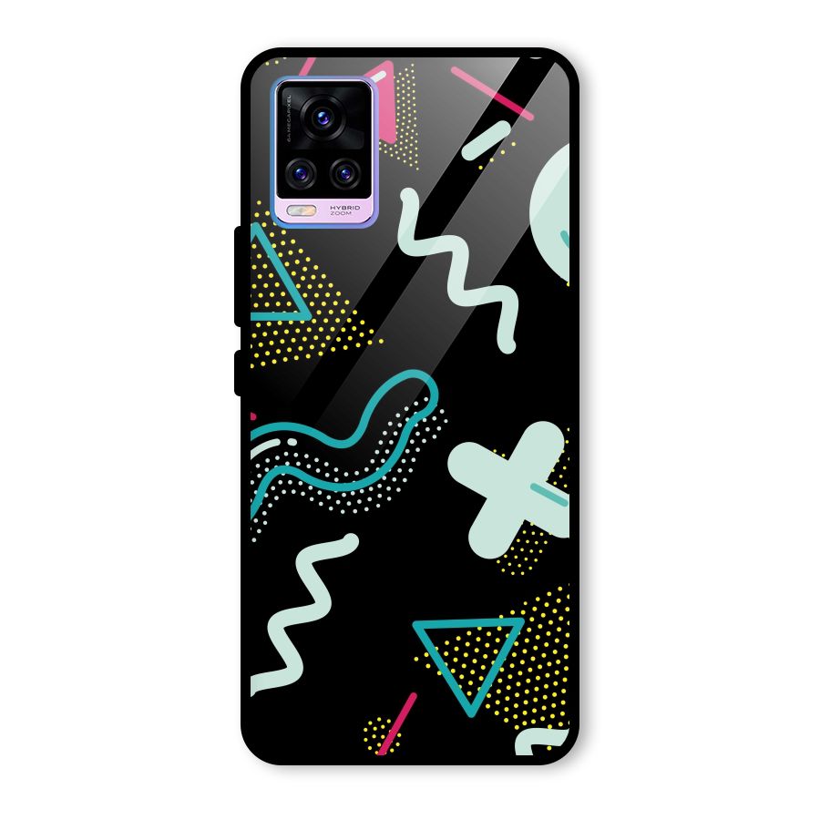 Shapes Pattern Glass Back Case for Vivo V20 Pro