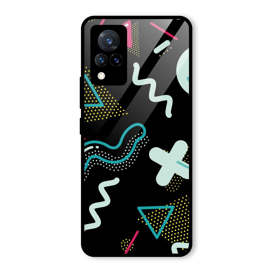 Shapes Pattern Glass Back Case for Vivo V21 5G