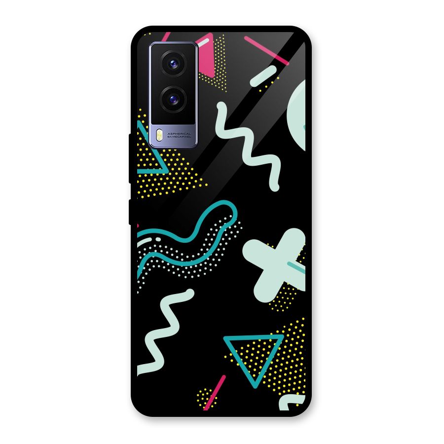 Shapes Pattern Glass Back Case for Vivo V21e 5G