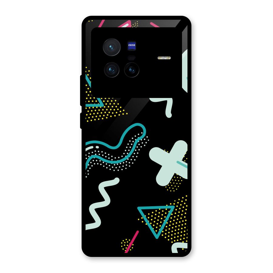 Shapes Pattern Glass Back Case for Vivo X80