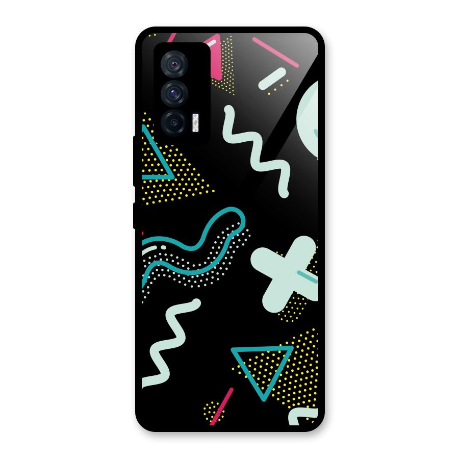 Shapes Pattern Glass Back Case for Vivo iQOO 7 5G