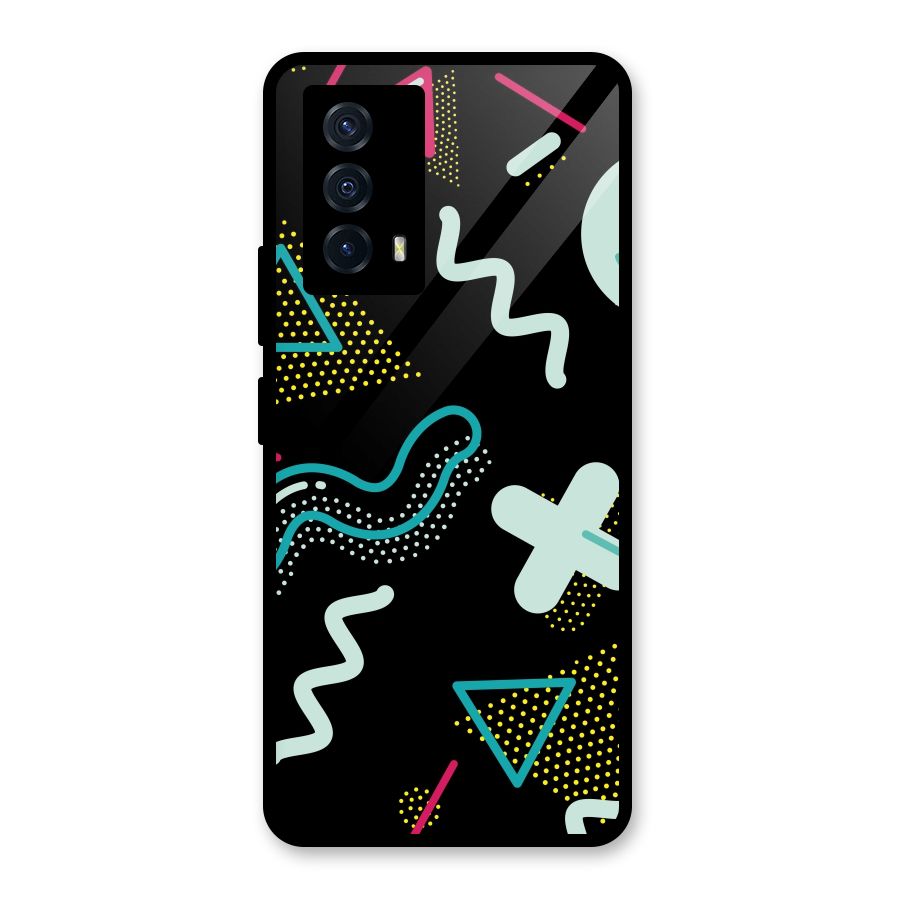 Shapes Pattern Glass Back Case for Vivo iQOO Z5