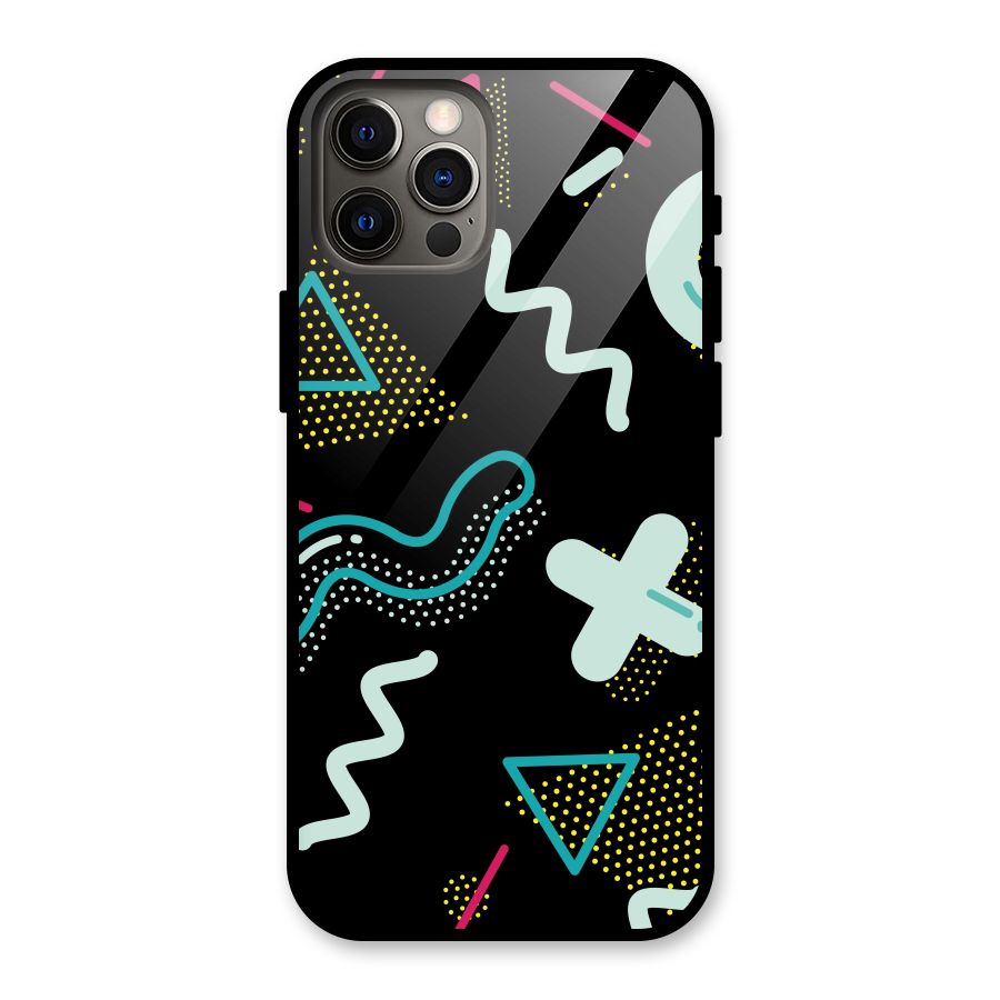 Shapes Pattern Glass Back Case for iPhone 12 Pro