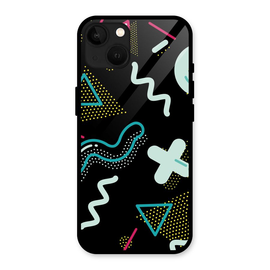 Shapes Pattern Glass Back Case for iPhone 13