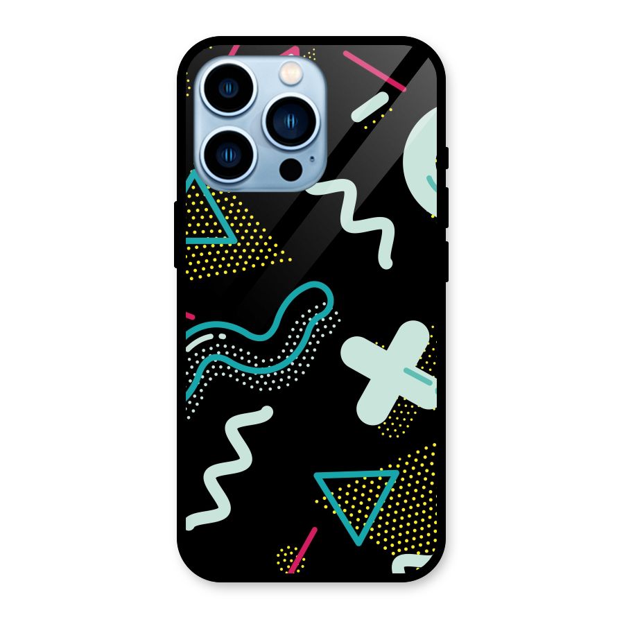Shapes Pattern Glass Back Case for iPhone 13 Pro
