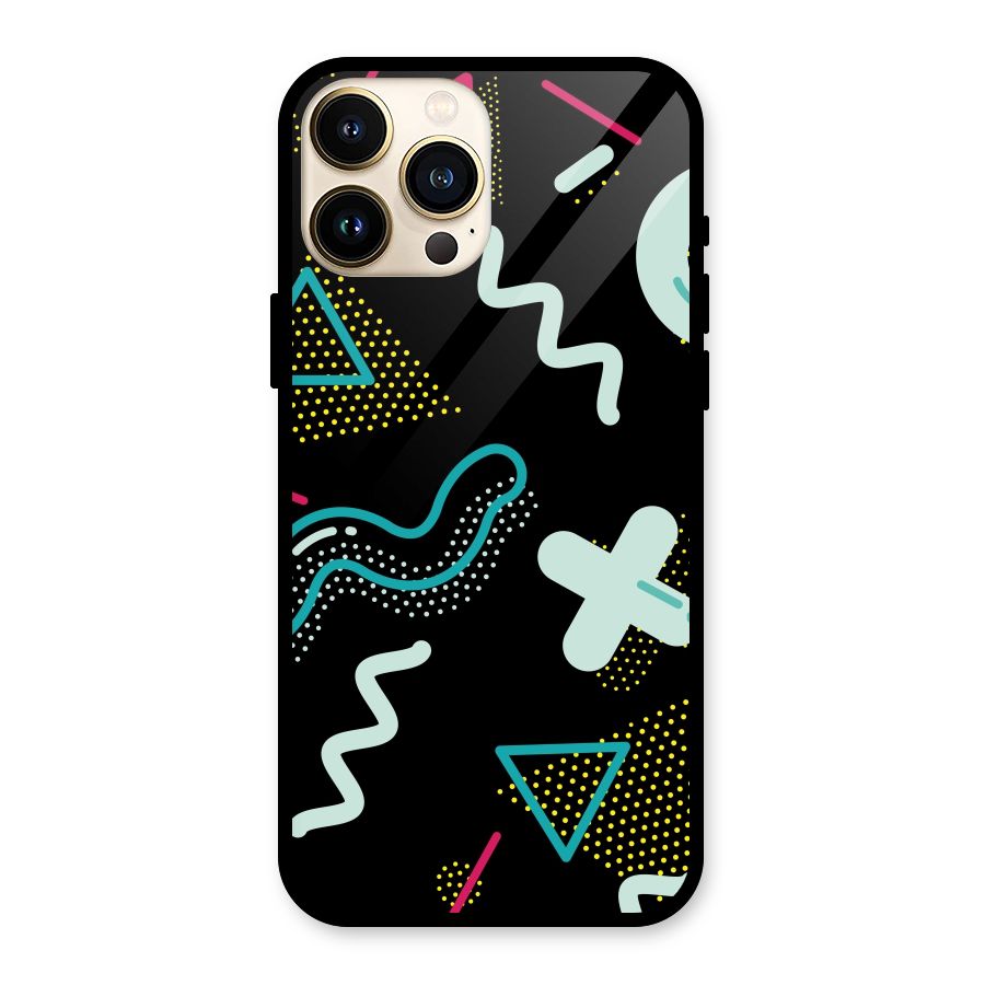 Shapes Pattern Glass Back Case for iPhone 13 Pro Max
