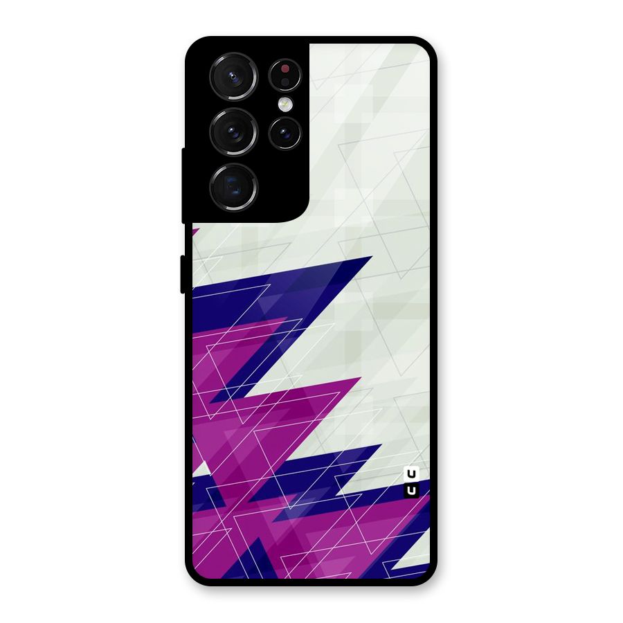 Sharp Abstract Design Glass Back Case for Galaxy S21 Ultra 5G