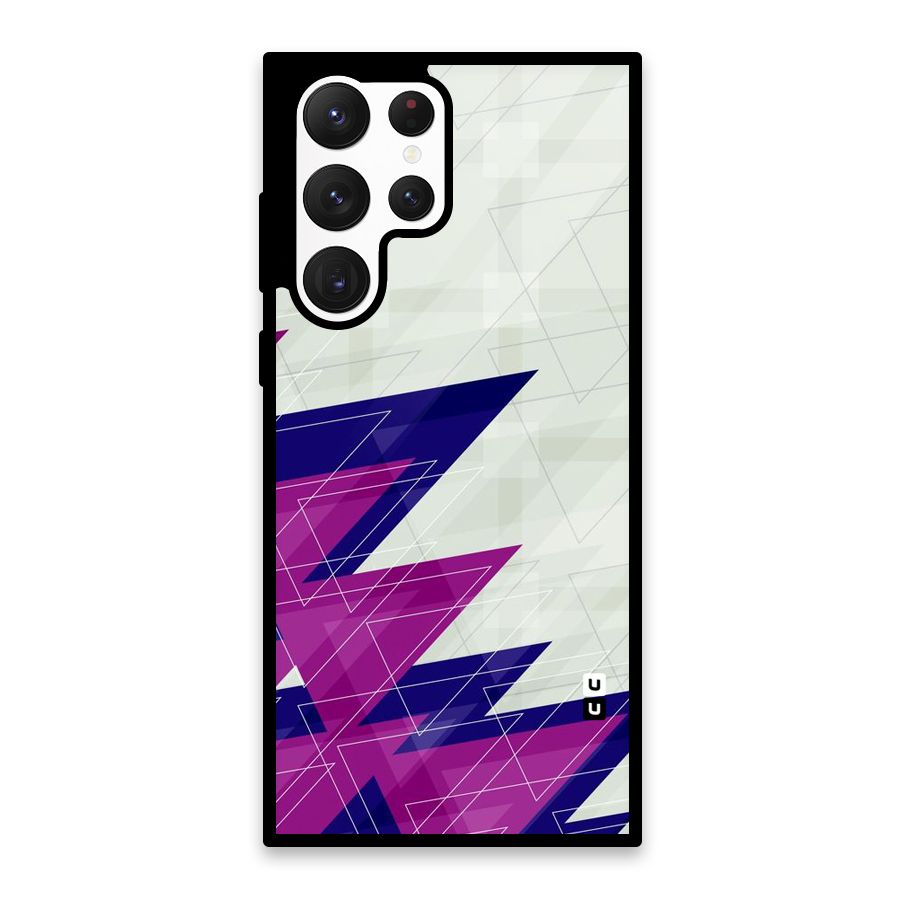 Sharp Abstract Design Glass Back Case for Galaxy S22 Ultra 5G