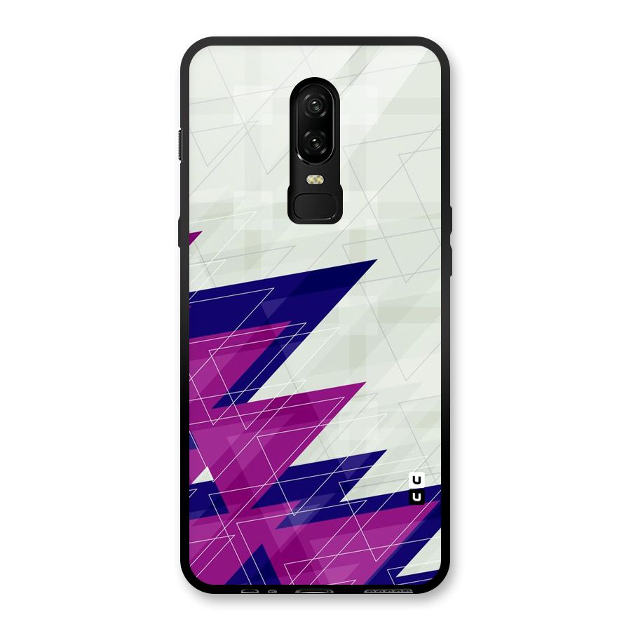 Sharp Abstract Design Glass Back Case for OnePlus 6