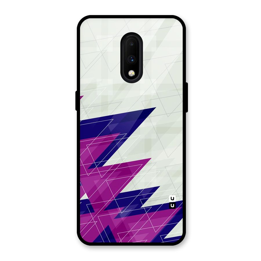 Sharp Abstract Design Glass Back Case for OnePlus 7