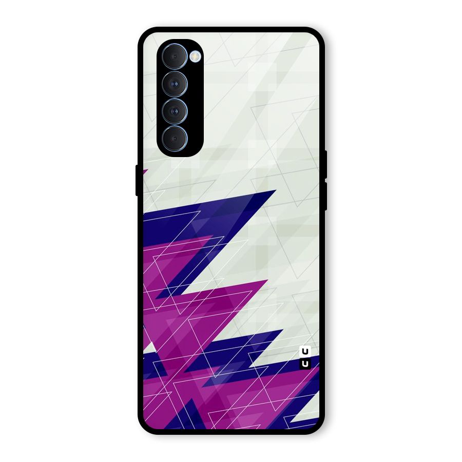 Sharp Abstract Design Glass Back Case for Oppo Reno4 Pro