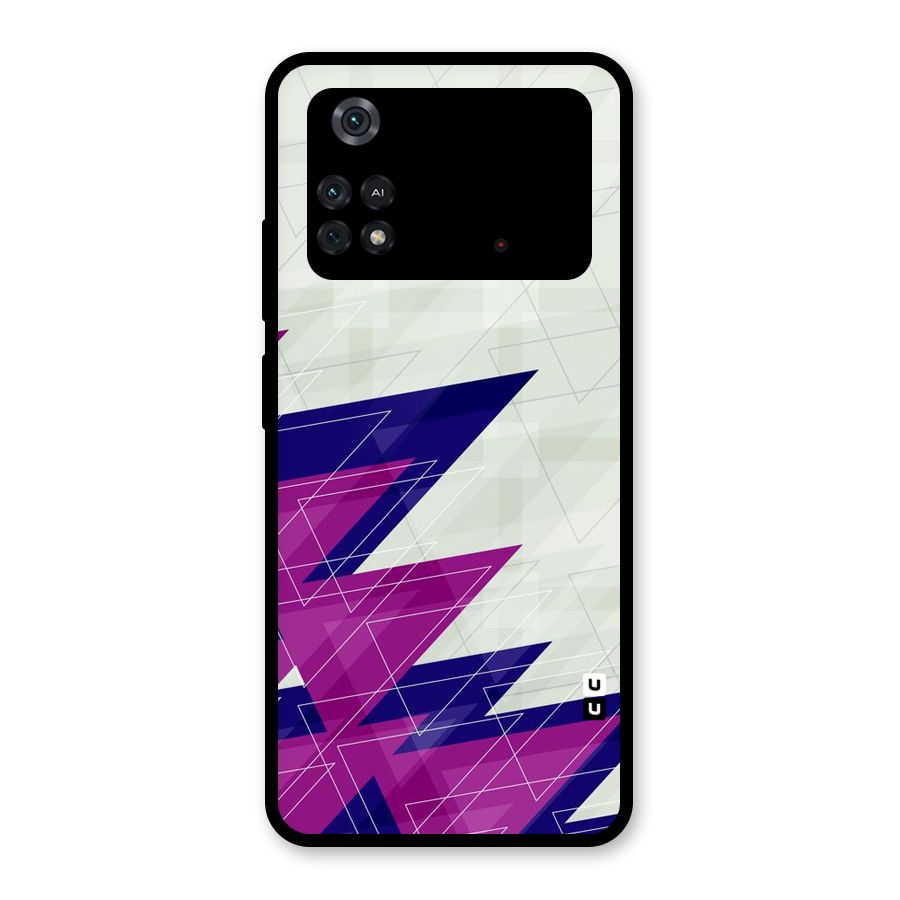 Sharp Abstract Design Glass Back Case for Poco M4 Pro 4G