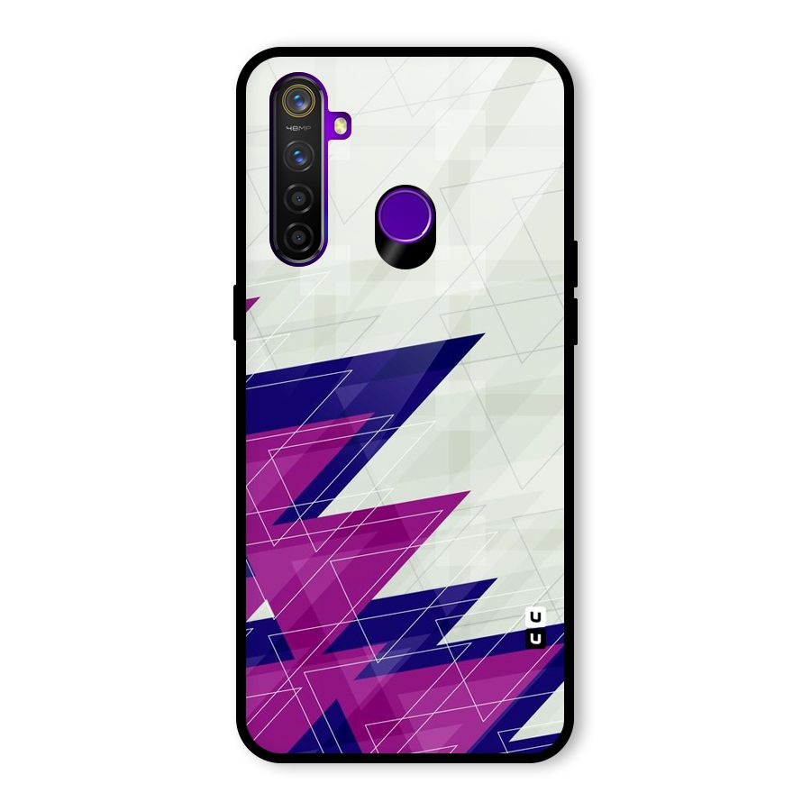 Sharp Abstract Design Glass Back Case for Realme 5 Pro