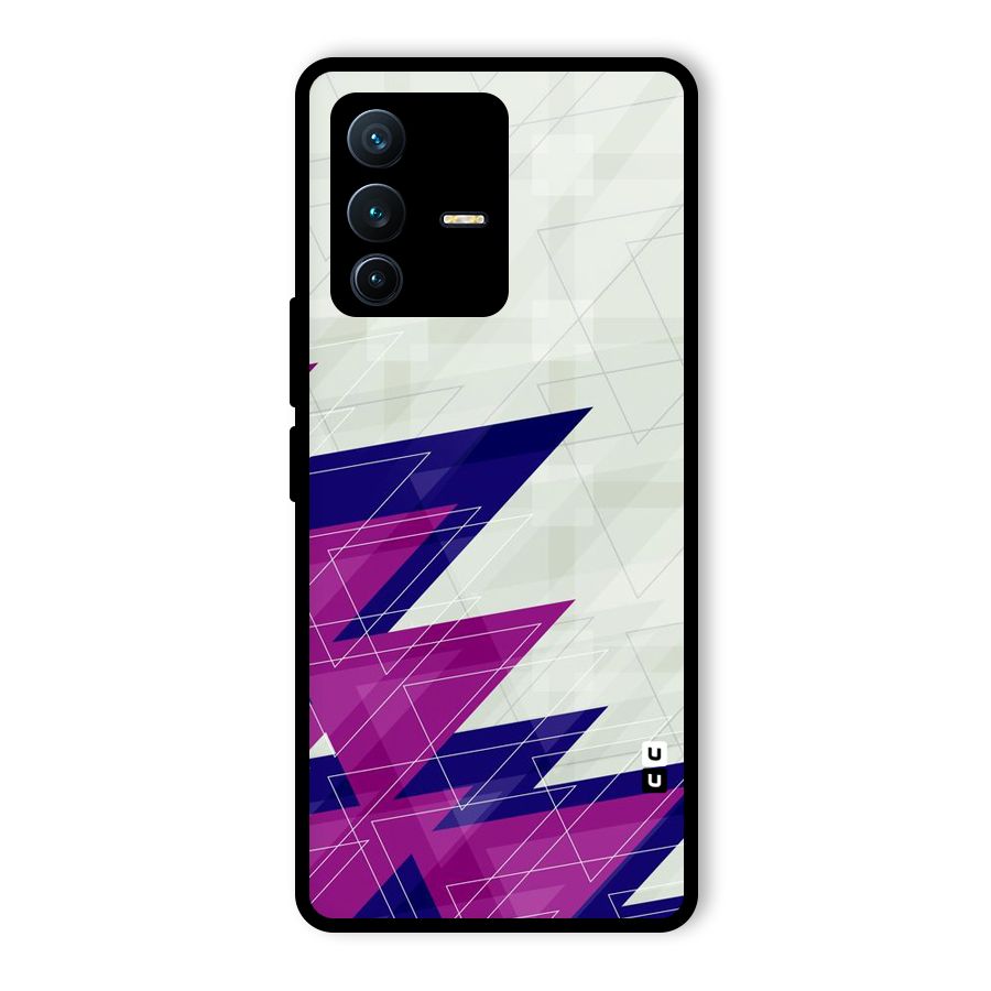 Sharp Abstract Design Glass Back Case for Vivo V23 Pro