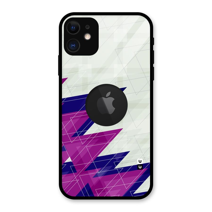 Sharp Abstract Design Glass Back Case for iPhone 11 Logo Cut