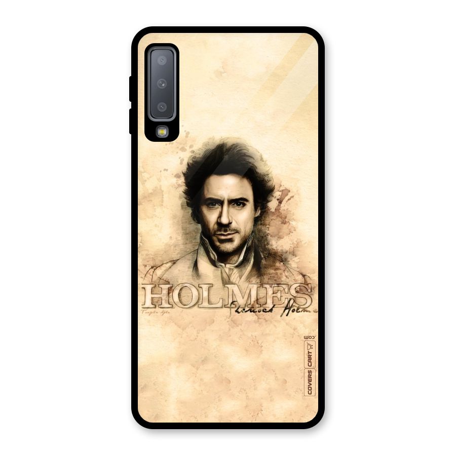 Sherlock Holmes Fan Art Glass Back Case for Galaxy A7 (2018)