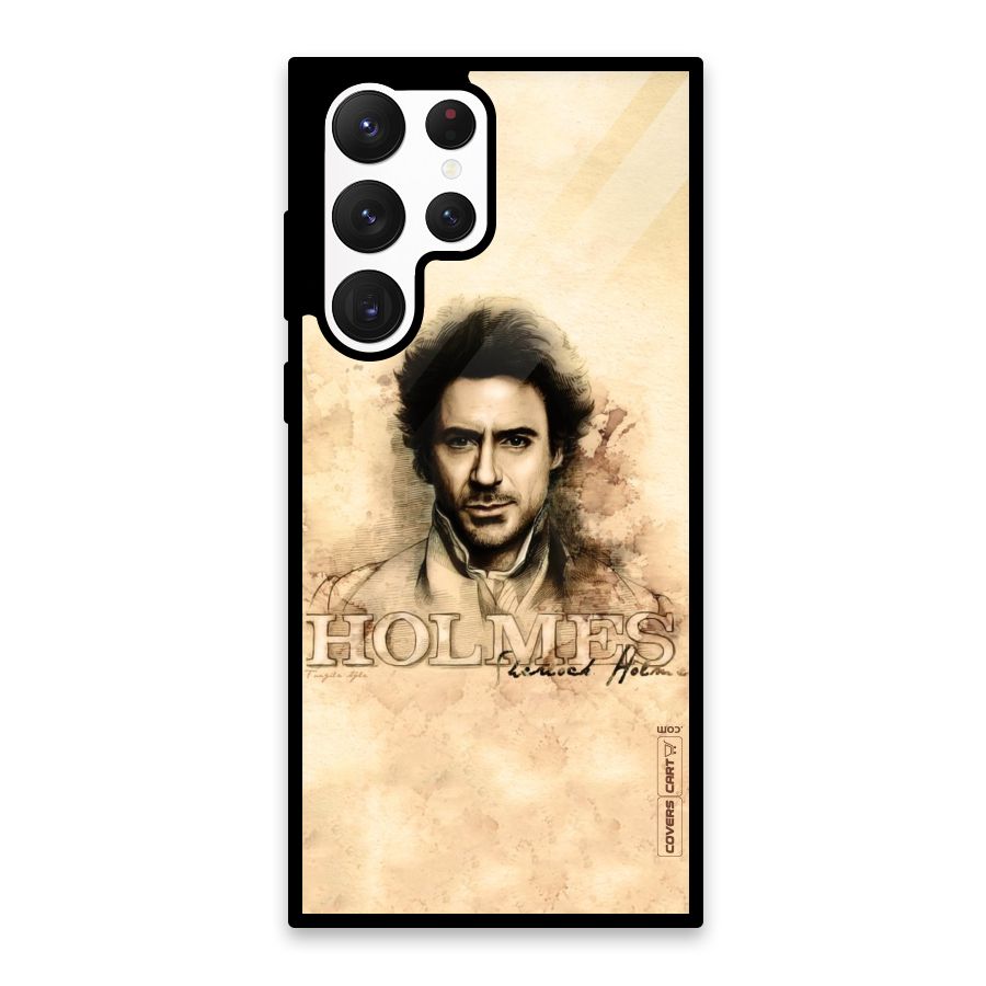 Sherlock Holmes Fan Art Glass Back Case for Galaxy S22 Ultra 5G