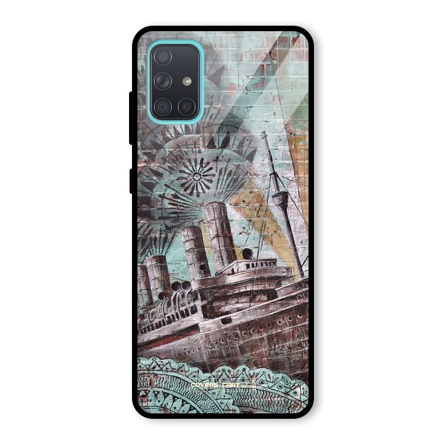 Ship Art Glass Back Case for Galaxy A71