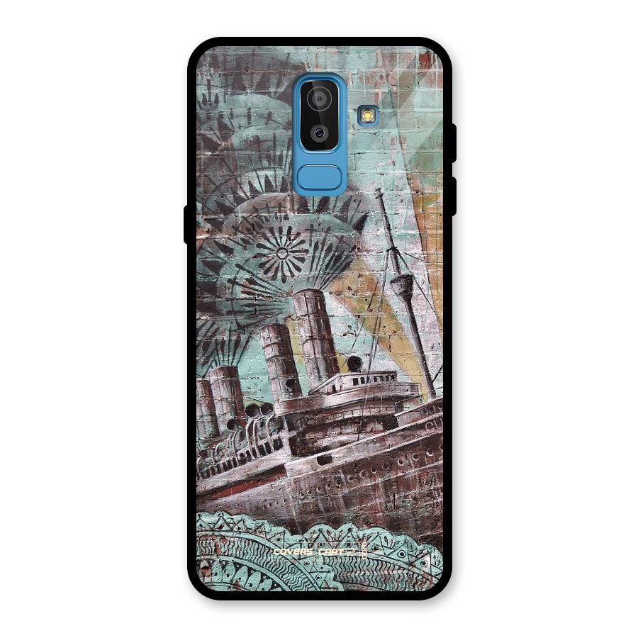 Ship Art Glass Back Case for Galaxy J8
