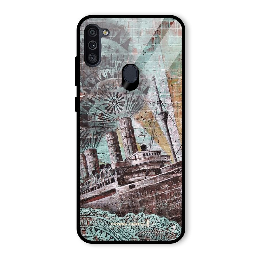 Ship Art Glass Back Case for Galaxy M11