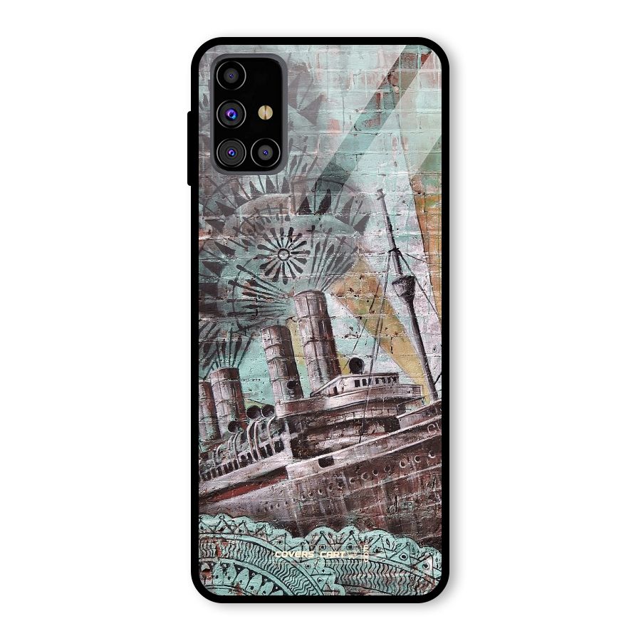 Ship Art Glass Back Case for Galaxy M31s