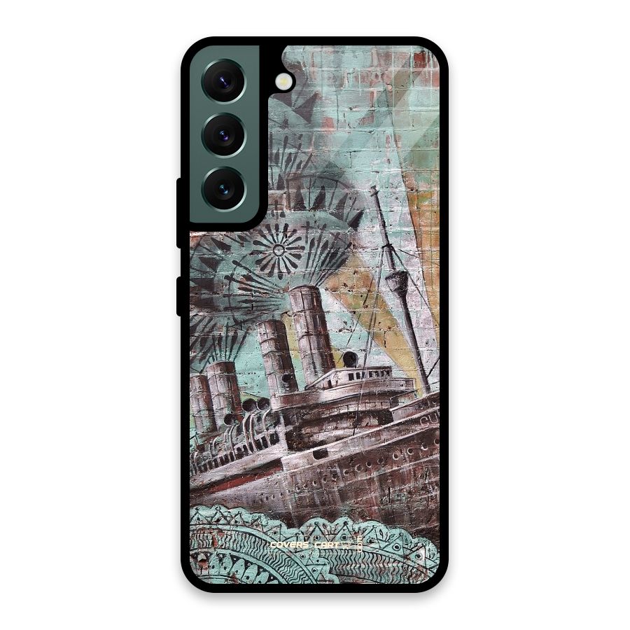 Ship Art Glass Back Case for Galaxy S22 5G