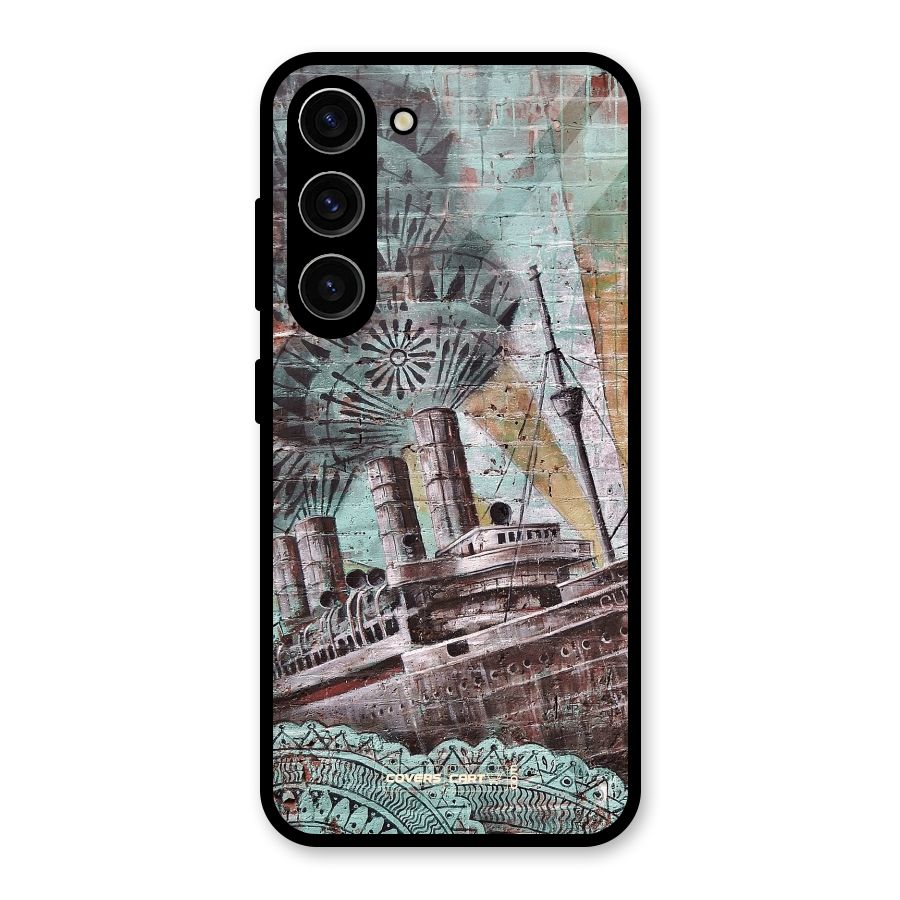 Ship Art Glass Back Case for Galaxy S23