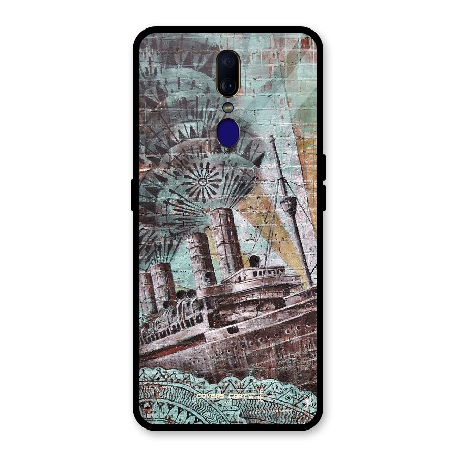 Ship Art Glass Back Case for Oppo F11
