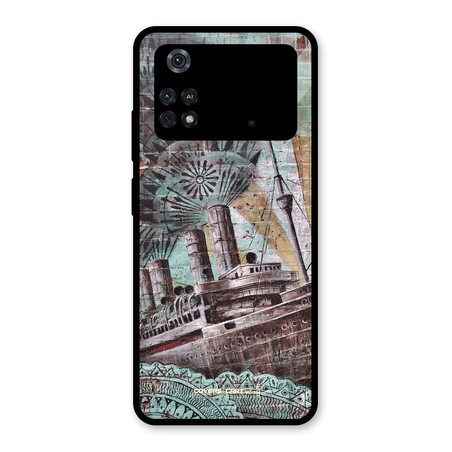 Ship Art Glass Back Case for Poco M4 Pro 4G