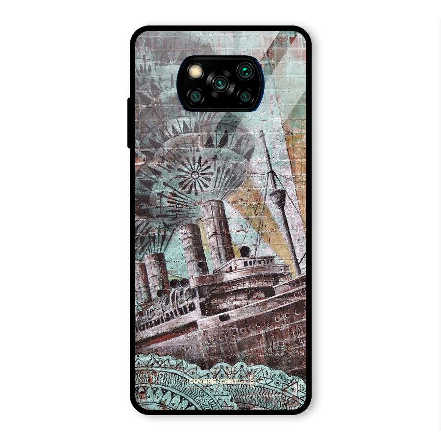 Ship Art Glass Back Case for Poco X3 Pro