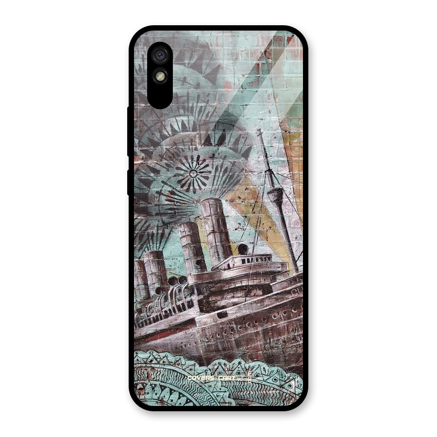 Ship Art Glass Back Case for Redmi 9i