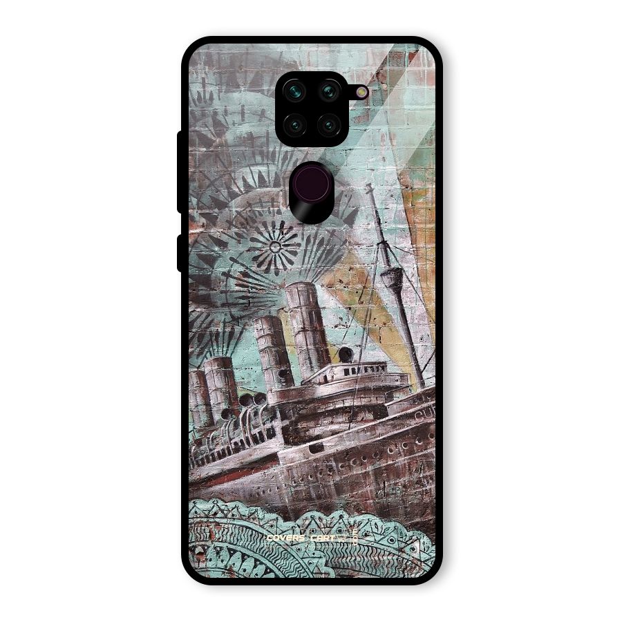 Ship Art Glass Back Case for Redmi Note 9