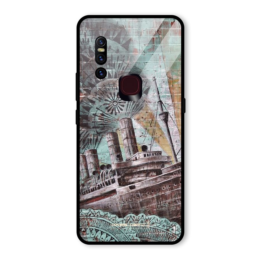 Ship Art Glass Back Case for Vivo V15