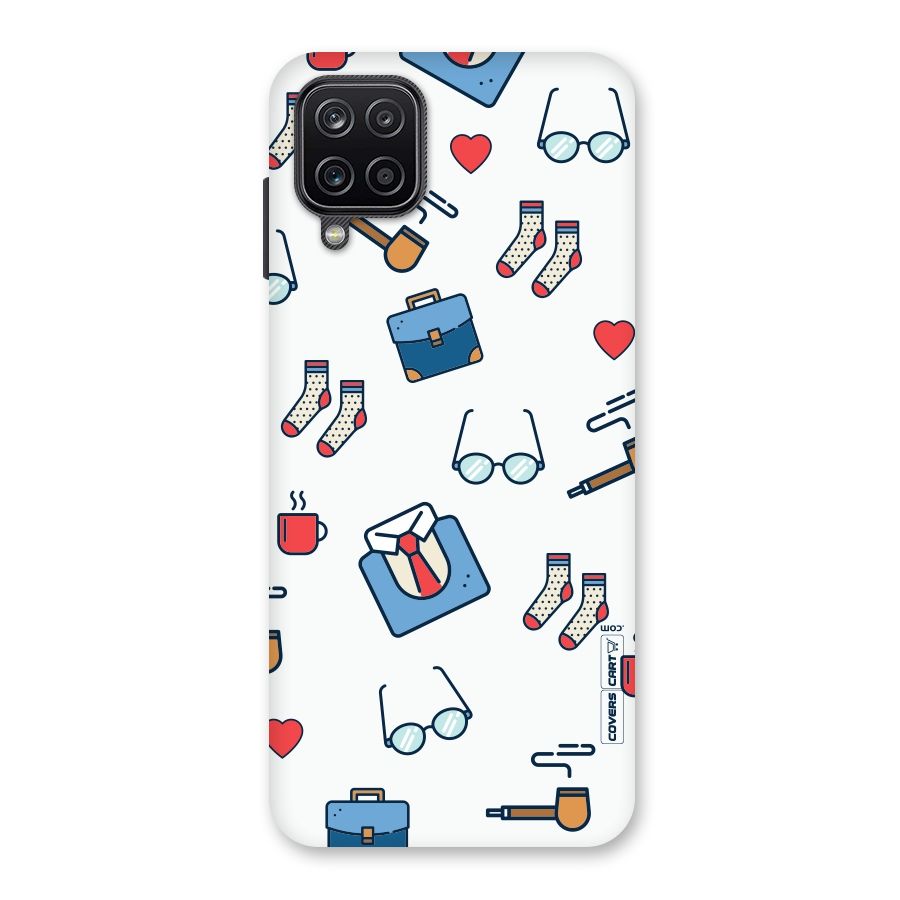 Shirt Spectacles Pattern Back Case for Galaxy A12