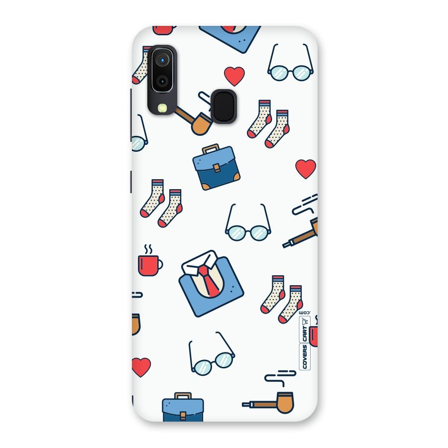 Shirt Spectacles Pattern Back Case for Galaxy A30