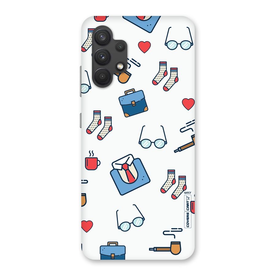 Shirt Spectacles Pattern Back Case for Galaxy A32
