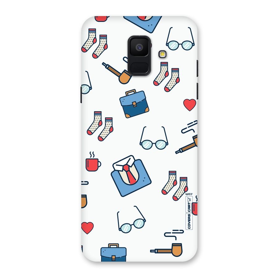 Shirt Spectacles Pattern Back Case for Galaxy A6 (2018)
