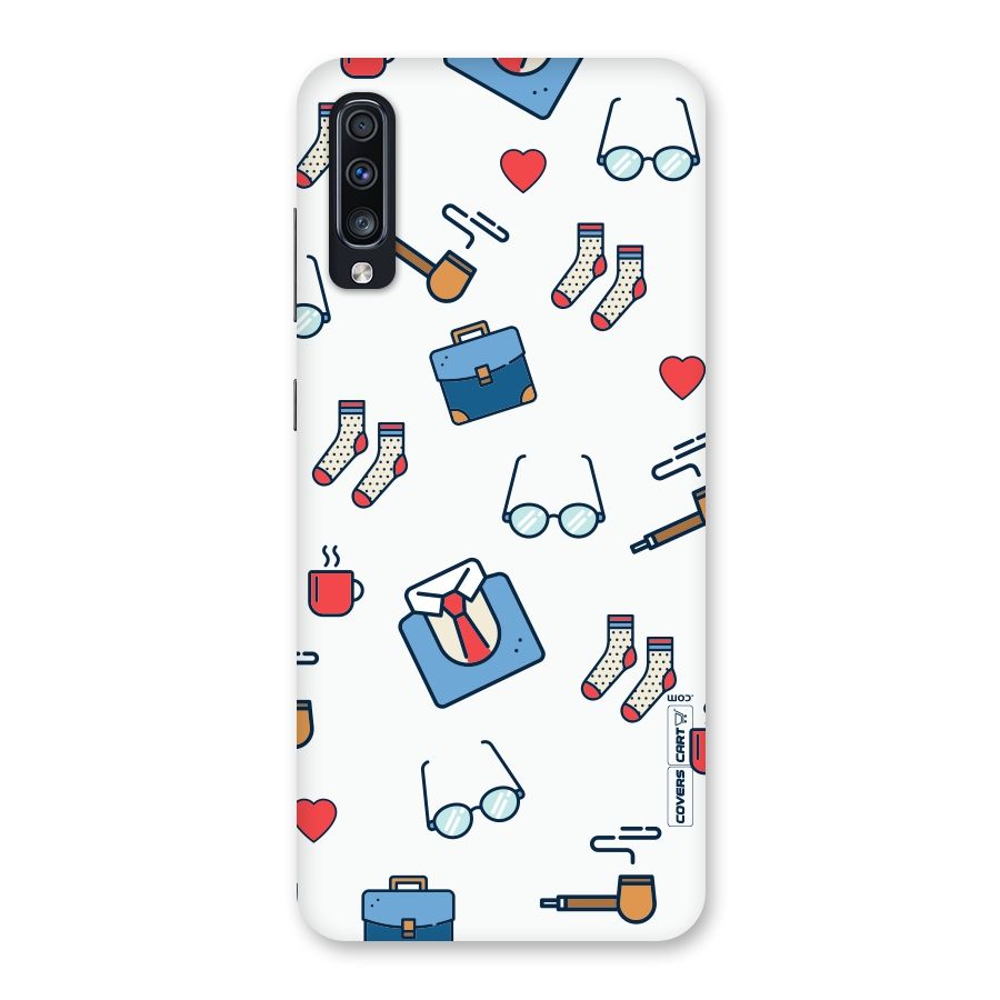 Shirt Spectacles Pattern Back Case for Galaxy A70