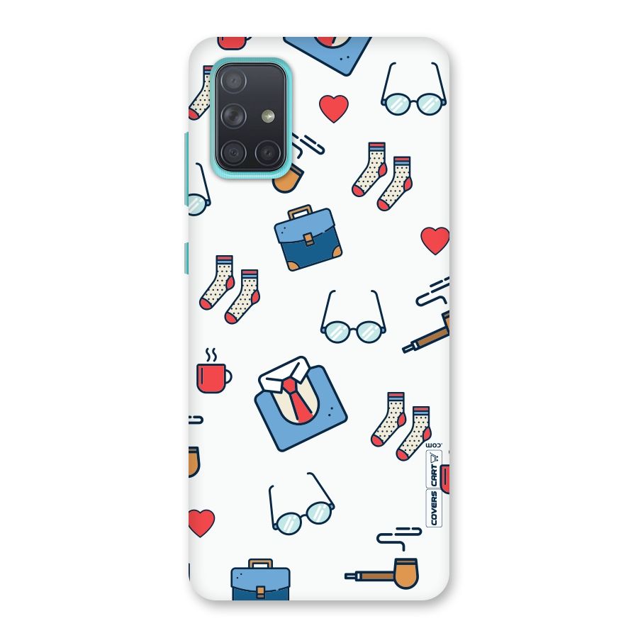 Shirt Spectacles Pattern Back Case for Galaxy A71